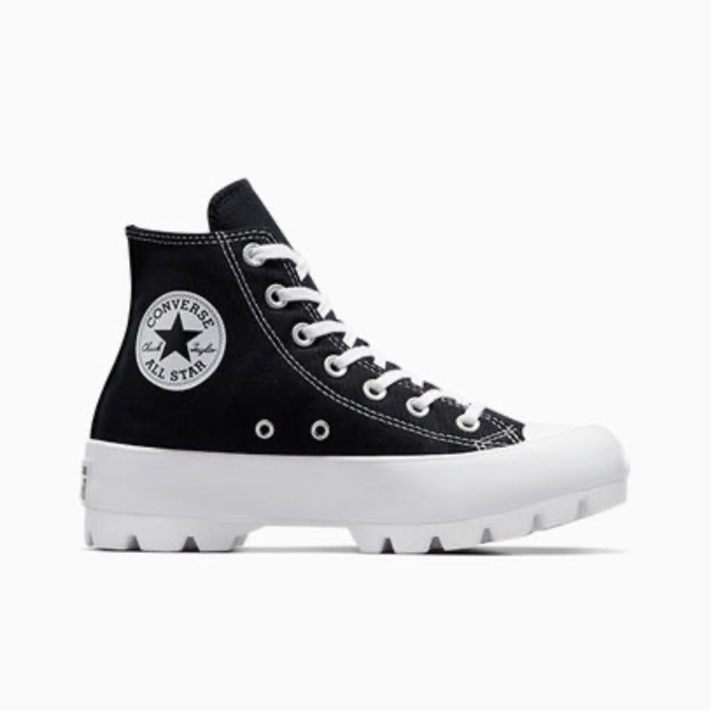 Converse Women's Black and White Platform Sneakers